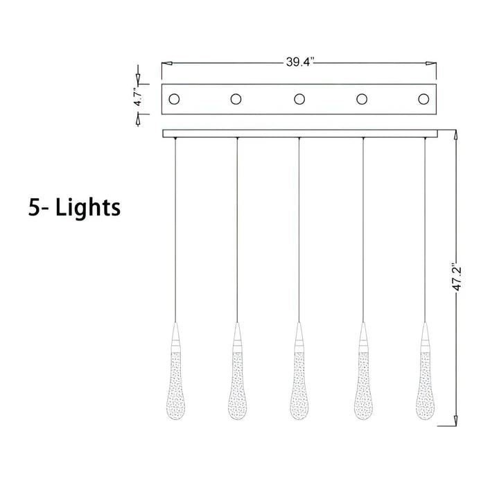 Amoy Multi-LED Glass Staircase Chandelier