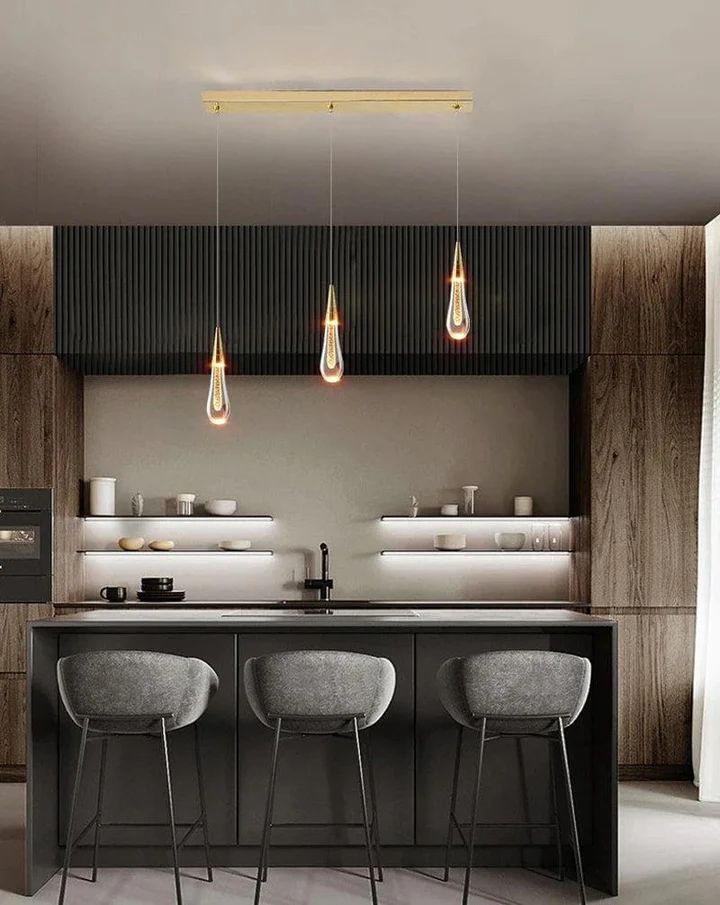 Amoy Multi-LED Glass Staircase Chandelier
