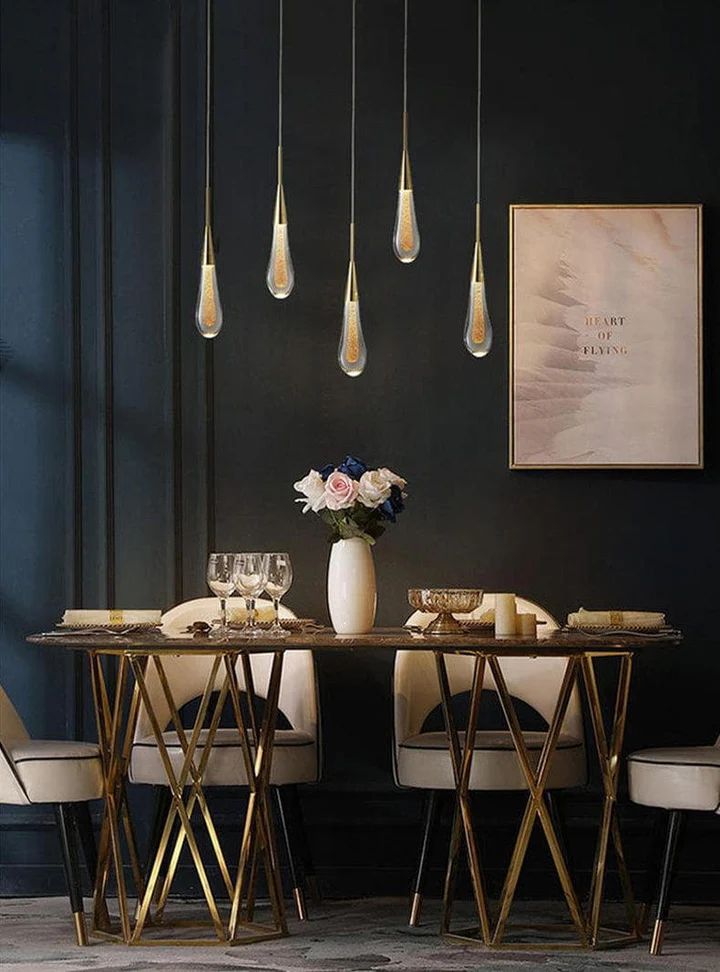 Amoy Multi-LED Glass Staircase Chandelier