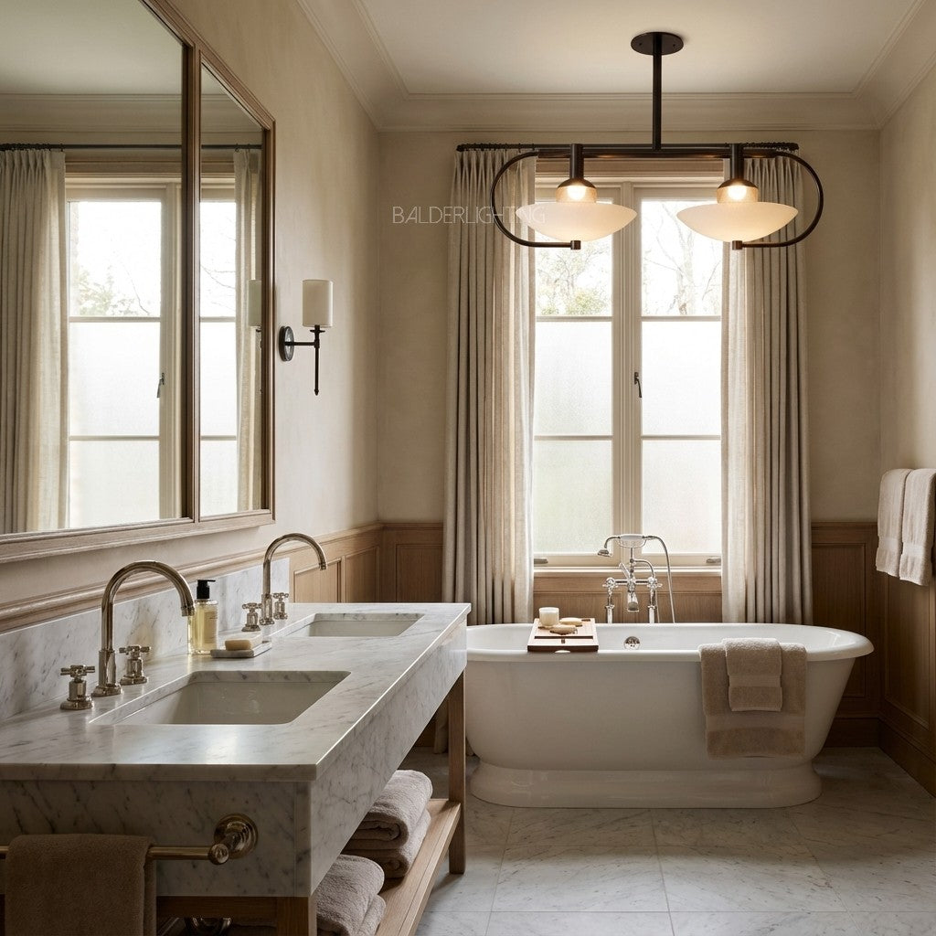 Antonia Double Slumped Glass Chandelier