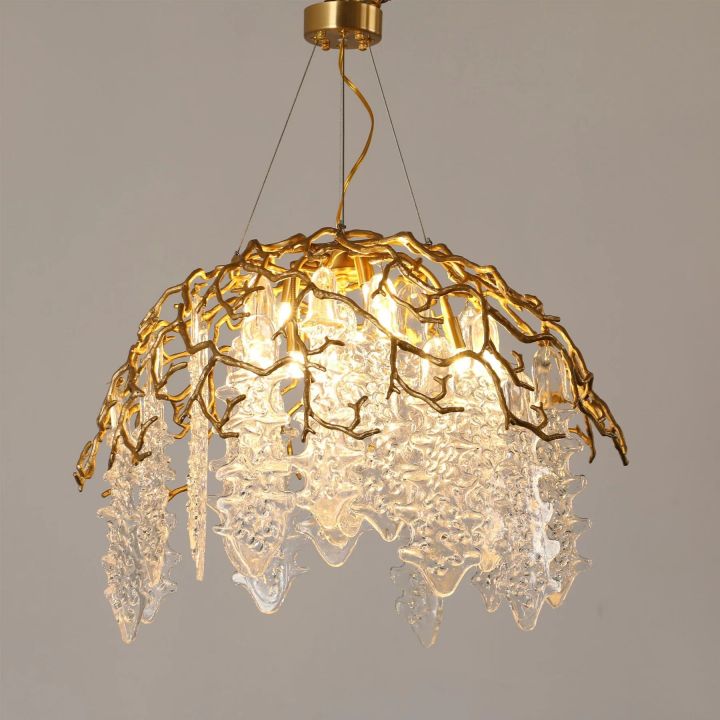 Aqua Dome Glass Branch Chandelier