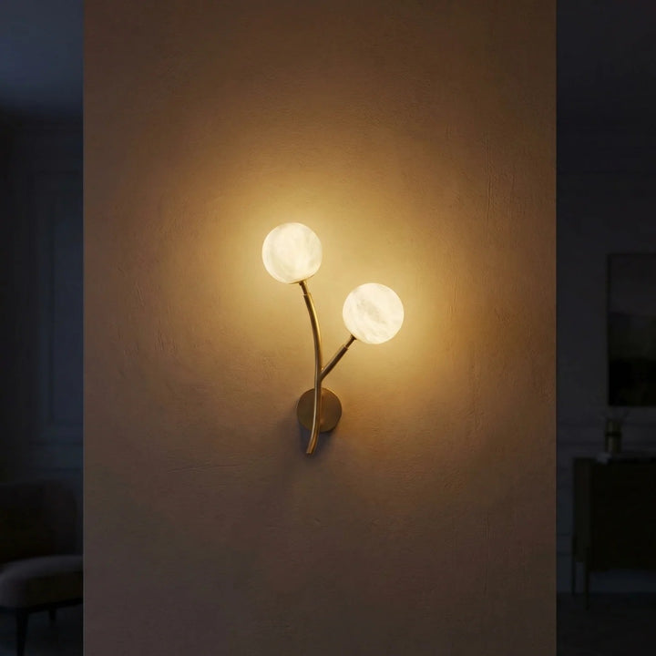 Arbor Branch Dual Bud Alabaster Wall Sconce
