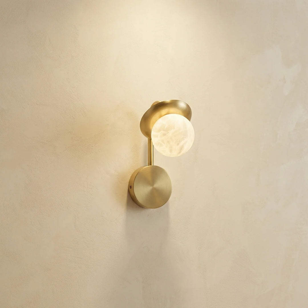 Arbor Branch Single Bud Alabaster Wall Sconce