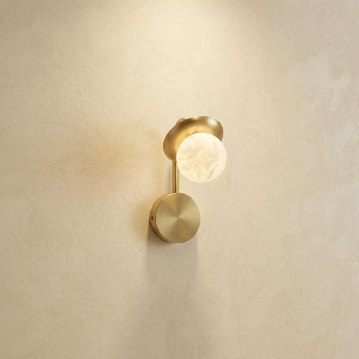 Arbor Branch Single Bud Alabaster Wall Sconce