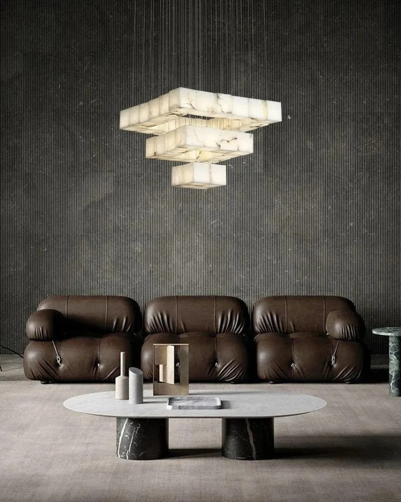Aries Spanish Marble Cube Chandelier 36 Lights