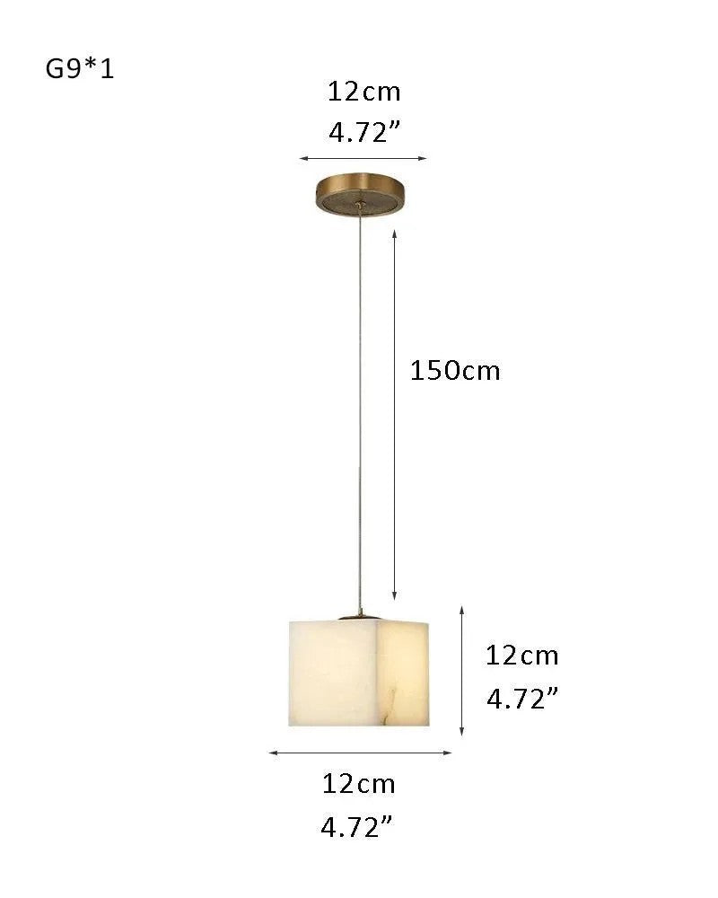 Aries Spanish Marble Cube Pendant Light