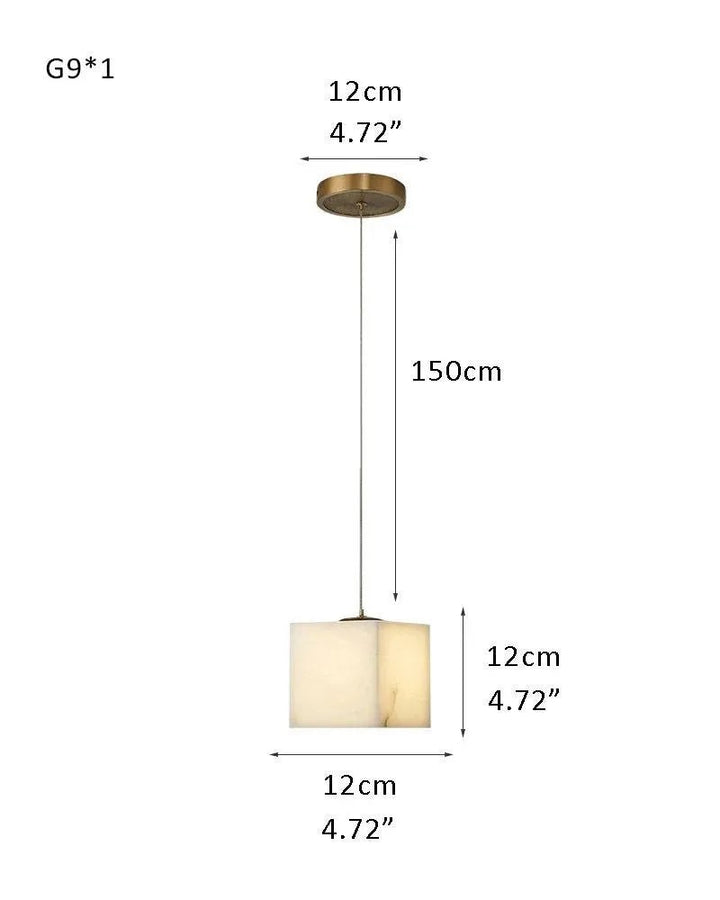 Aries Spanish Marble Cube Pendant Light