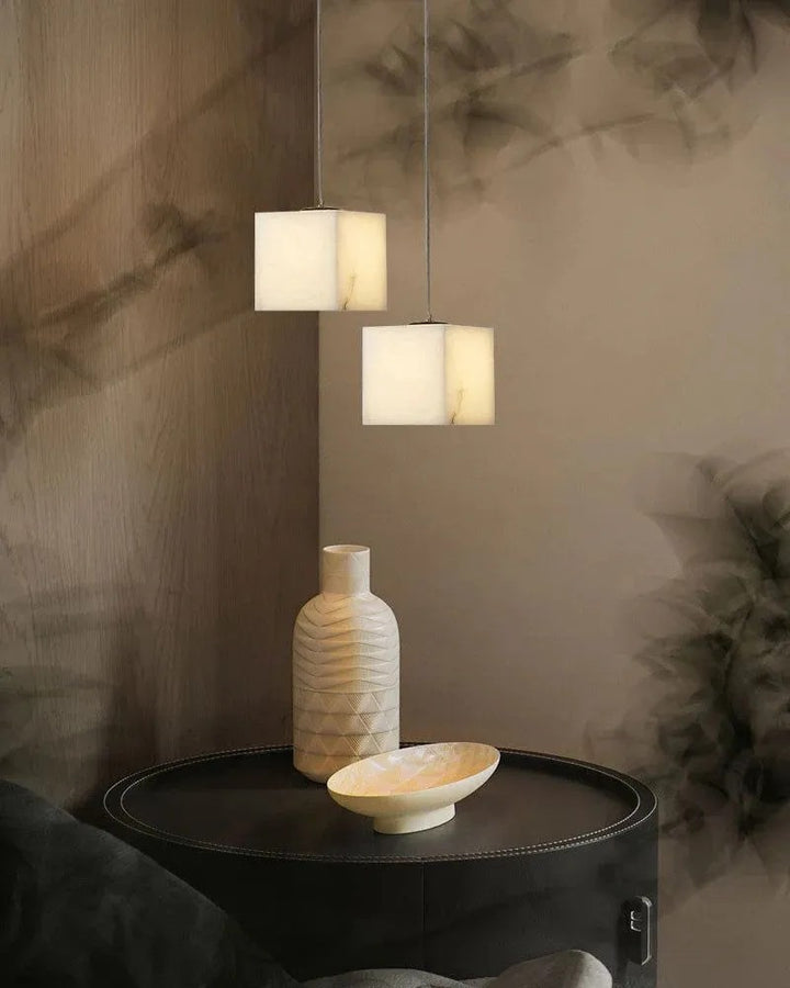 Aries Spanish Marble Cube Pendant Light