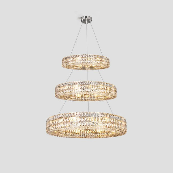 Gadsden Aster Halo Crystal Multi-Tier Ring Chandelier