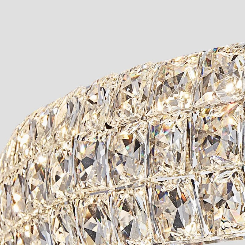 Gadsden Aster Halo Crystal Multi-Tier Ring Chandelier