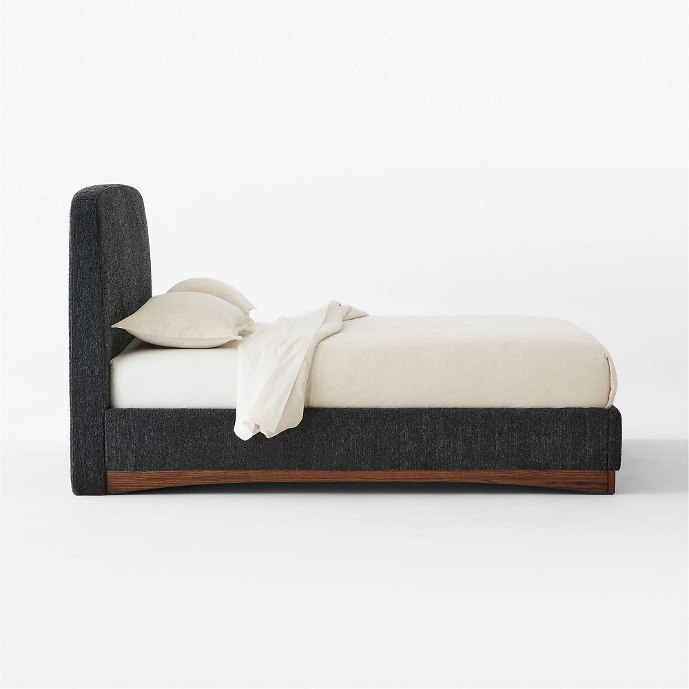 Auburn Warm White Boucle Upholstered King Bed