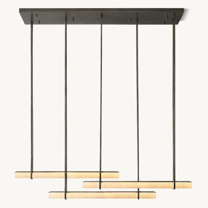 Audiobon Alabaster Triple Bar Linear Chandelier