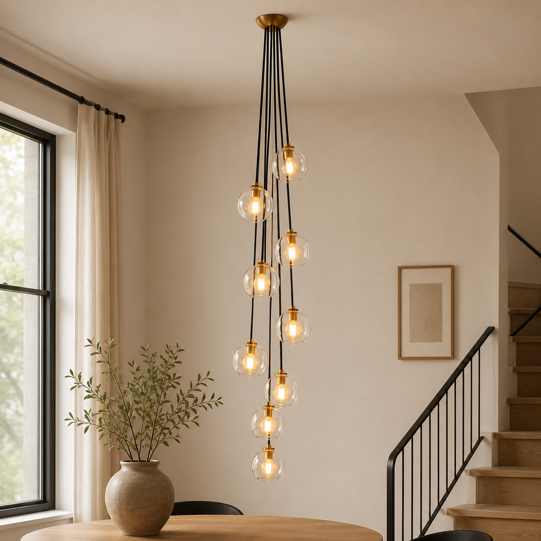 Joan Clear Glass Cascade Pendant