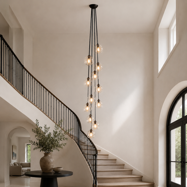 Joan Clear Glass Cascade Pendant