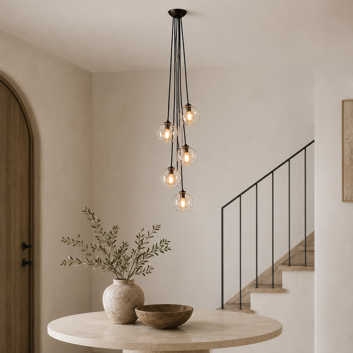 Joan Clear Glass Cascade Pendant