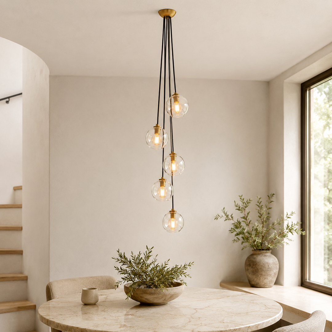 Joan Clear Glass Cascade Pendant