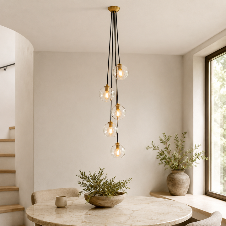 Joan Clear Glass Cascade Pendant