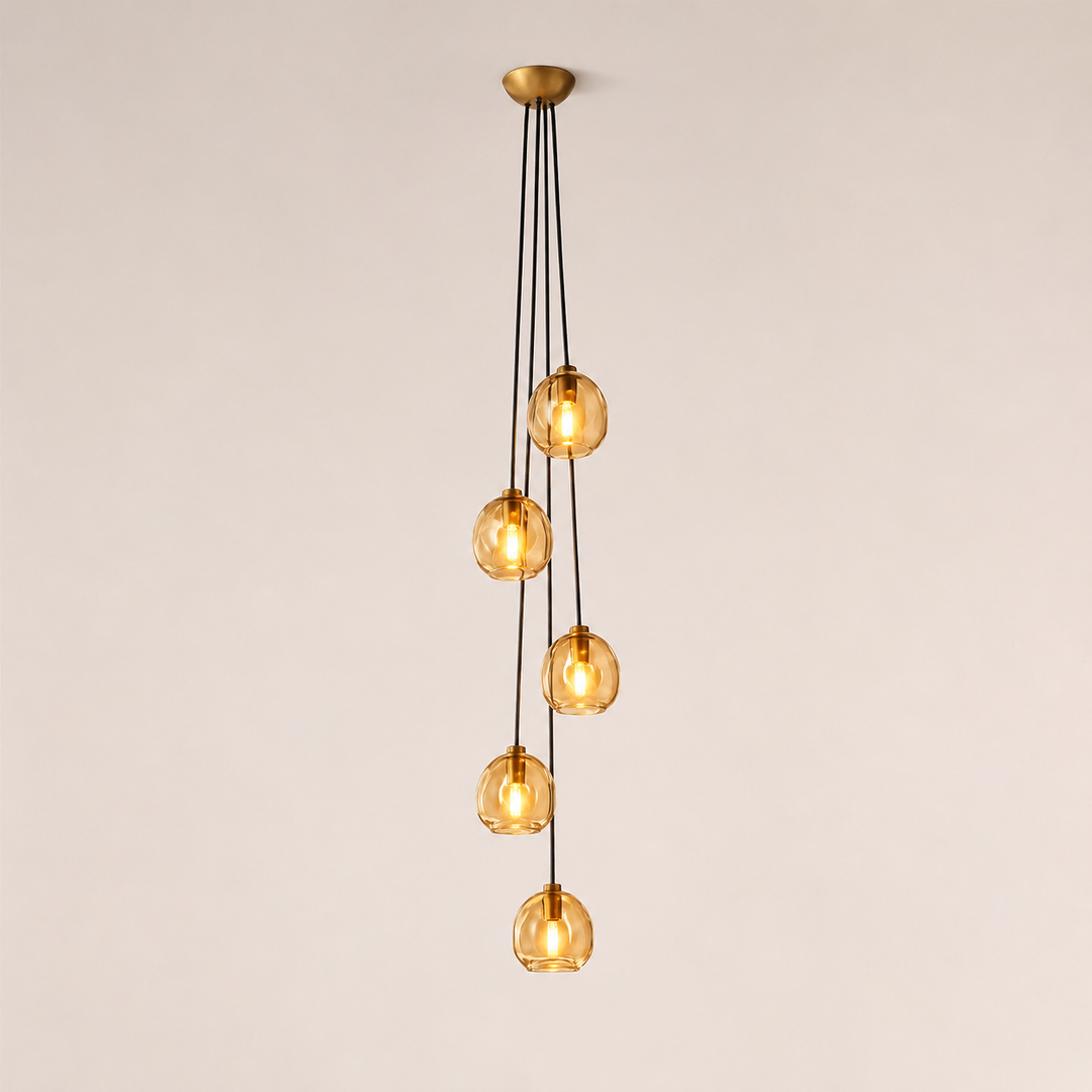 Joan Amber Glass Cascade Pendant