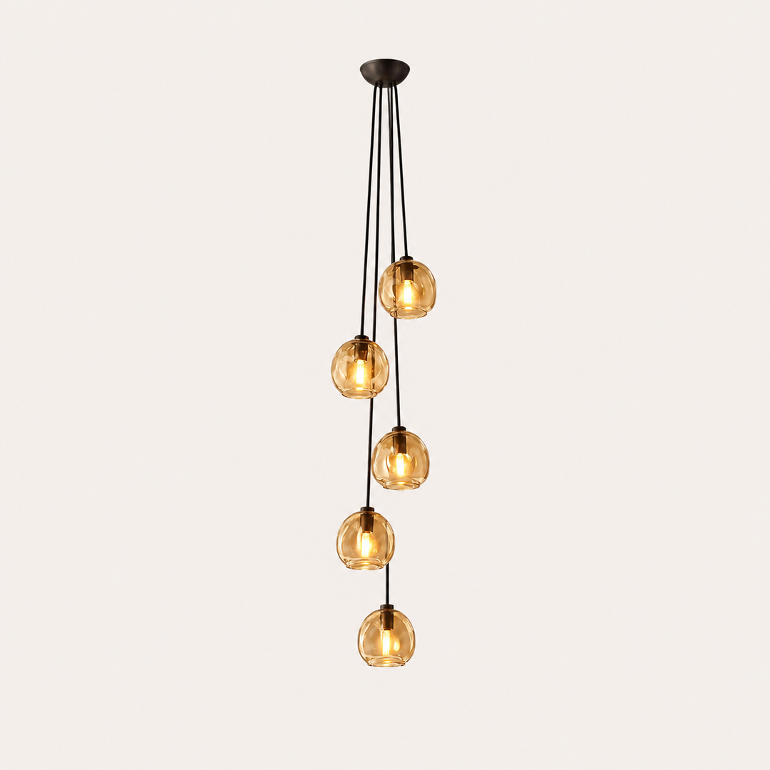 Joan Amber Glass Cascade Pendant