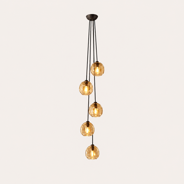 Joan Amber Glass Cascade Pendant