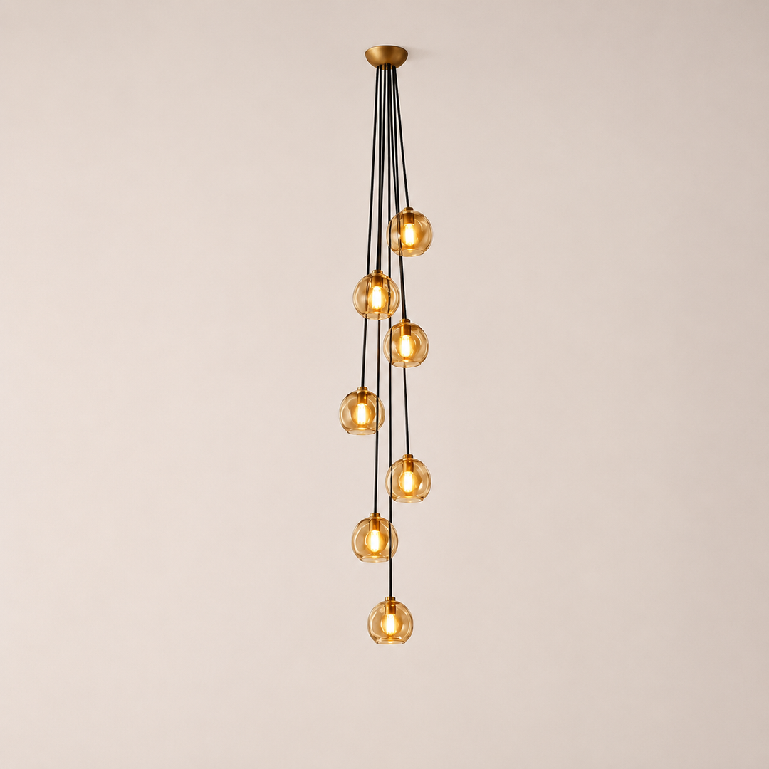 Joan Amber Glass Cascade Pendant