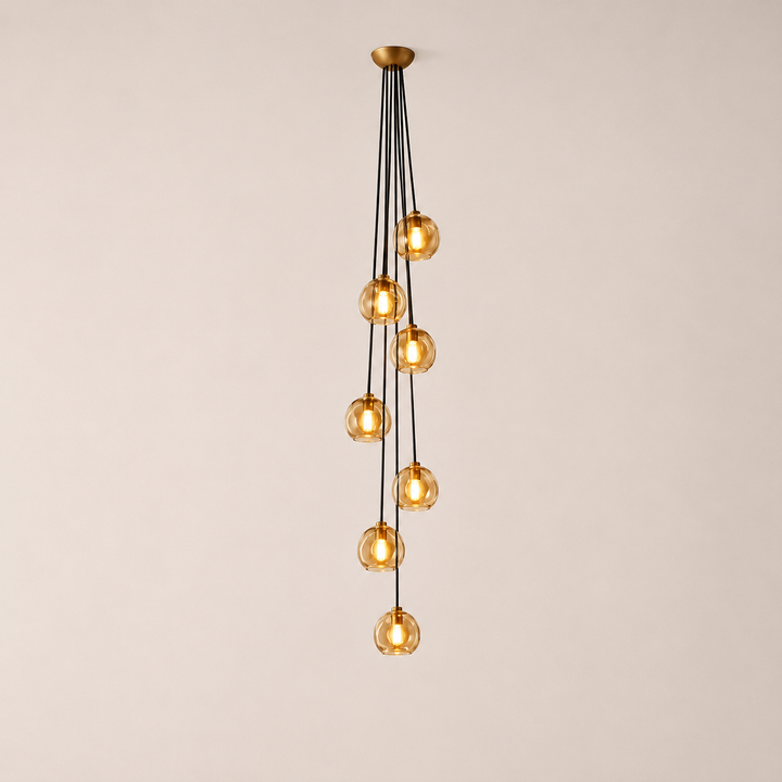 Joan Amber Glass Cascade Pendant