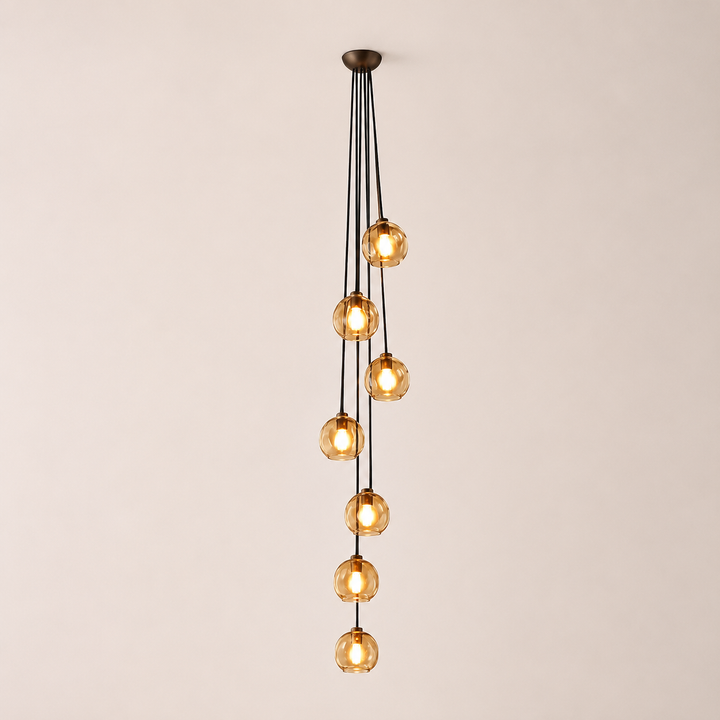 Joan Amber Glass Cascade Pendant