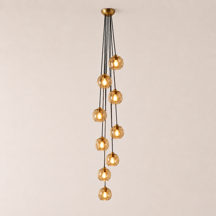 Joan Amber Glass Cascade Pendant