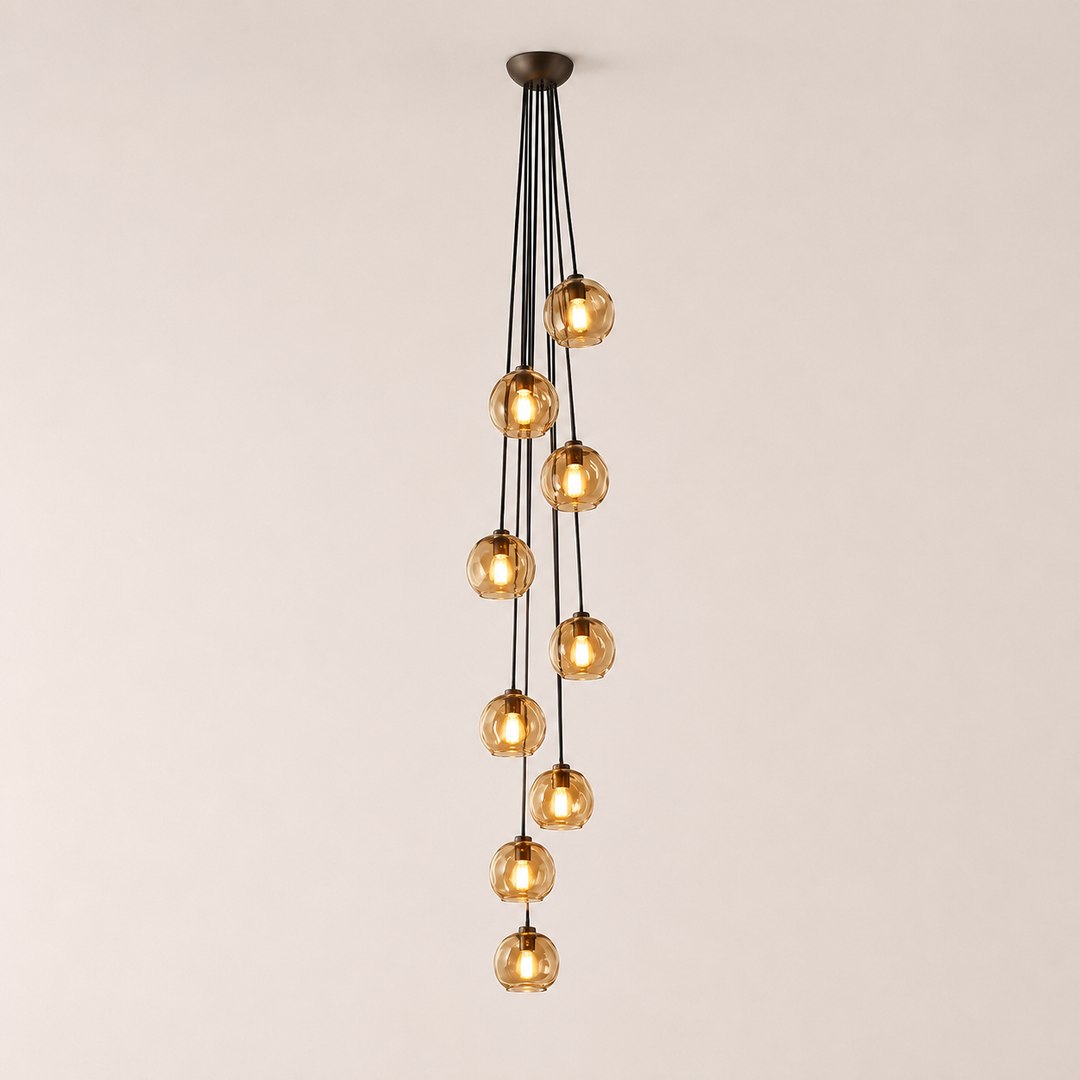 Joan Amber Glass Cascade Pendant