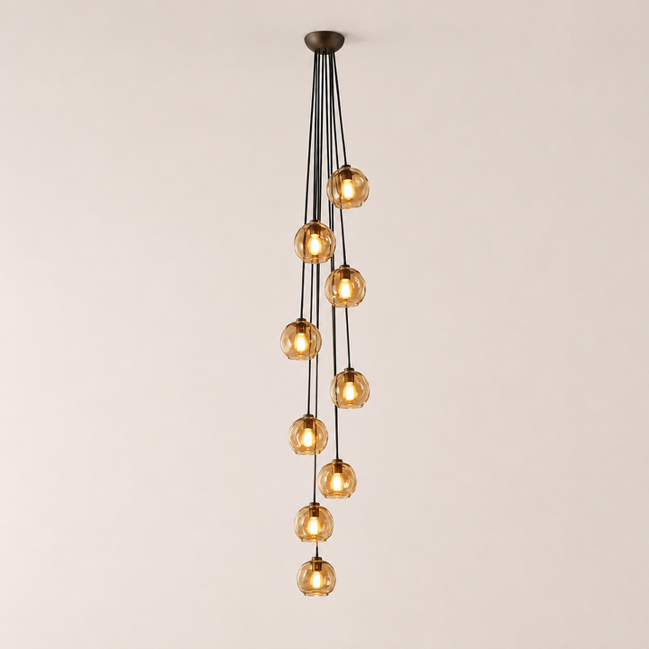 Joan Amber Glass Cascade Pendant