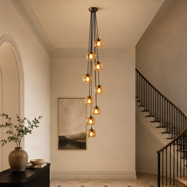 Joan Amber Glass Cascade Pendant