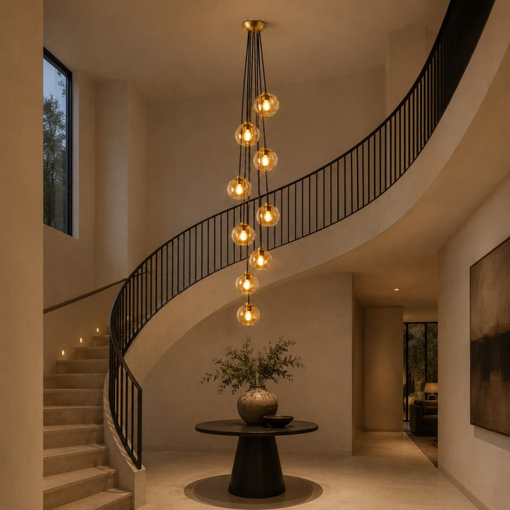 Joan Amber Glass Cascade Pendant