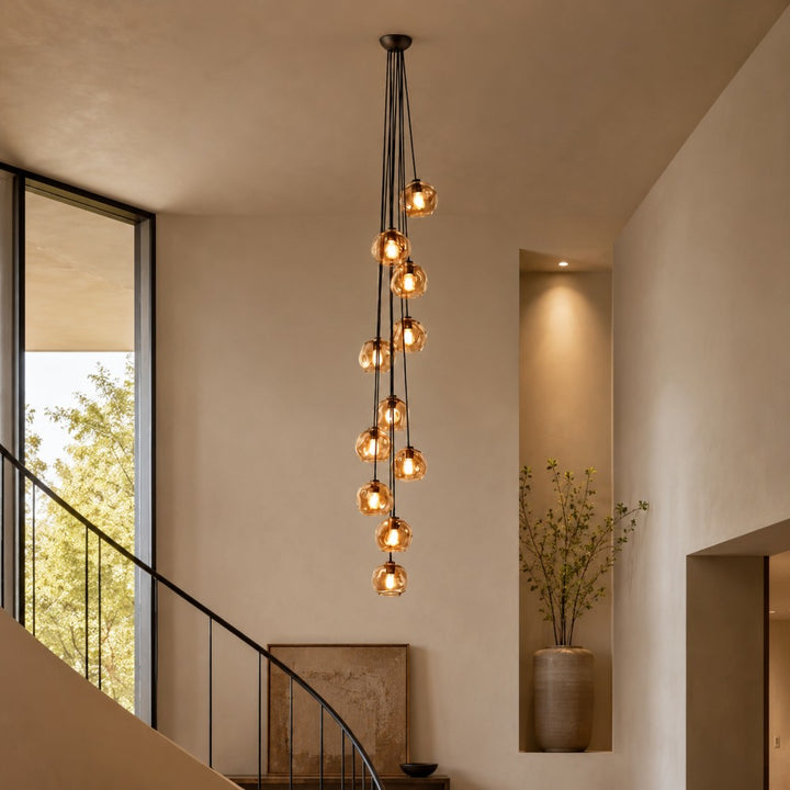 Joan Amber Glass Cascade Pendant