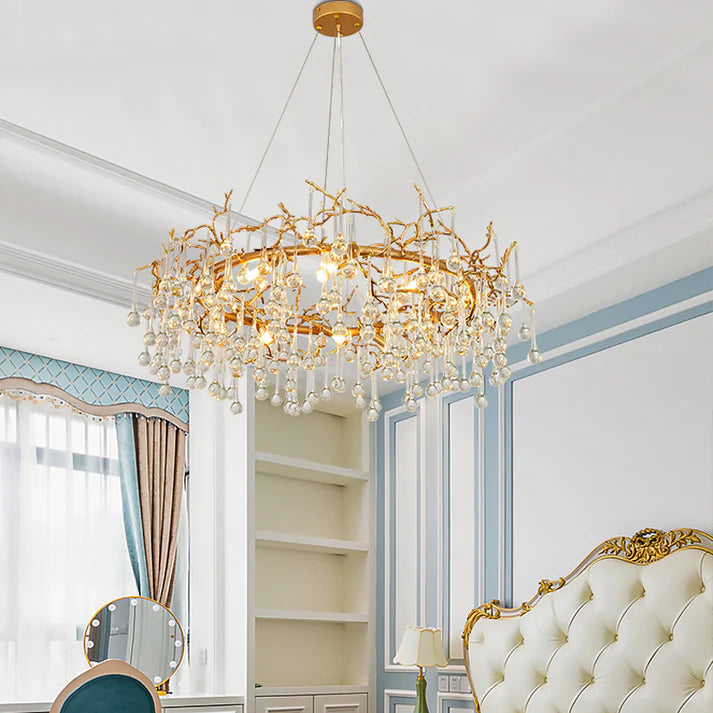 Avis Clear Crystal Ring Branch Chandelier