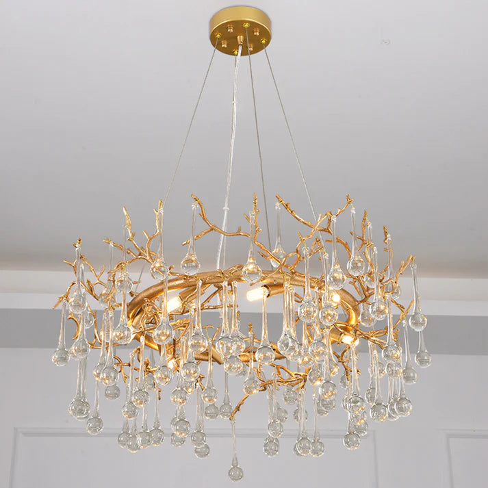 Avis Clear Crystal Ring Branch Chandelier