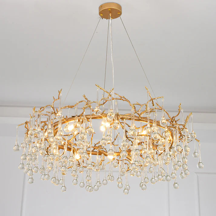 Avis Clear Crystal Ring Branch Chandelier