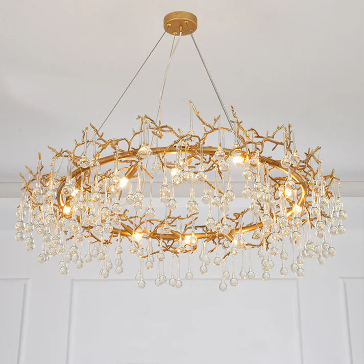 Avis Clear Crystal Ring Branch Chandelier