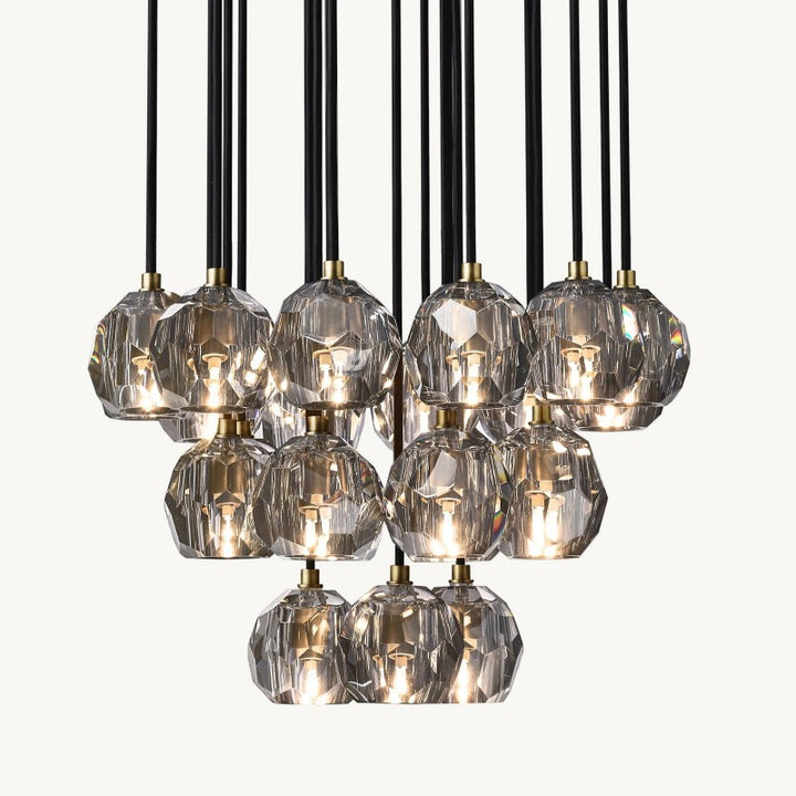 Balle Crystal Cluster Chandelier D24"