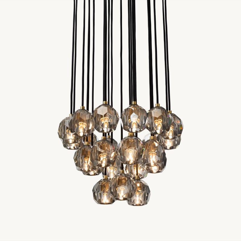 Balle Crystal Cluster Chandelier D24"