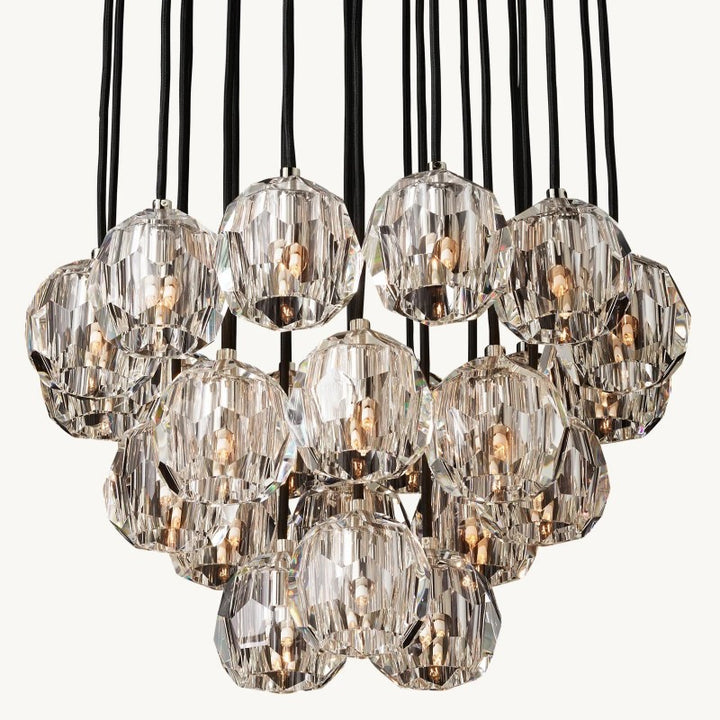 Balle Crystal Cluster Chandelier D24"