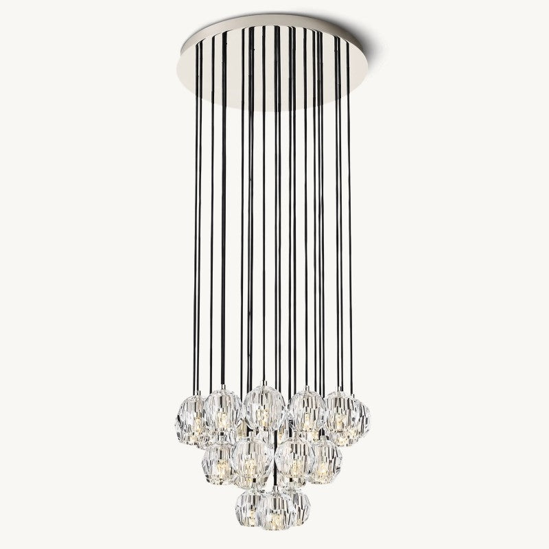 Balle Crystal Cluster Chandelier D24"