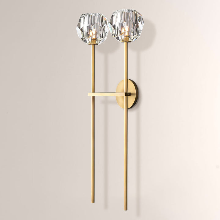 Balle Clear Crystal Double Grand Wall Sconce