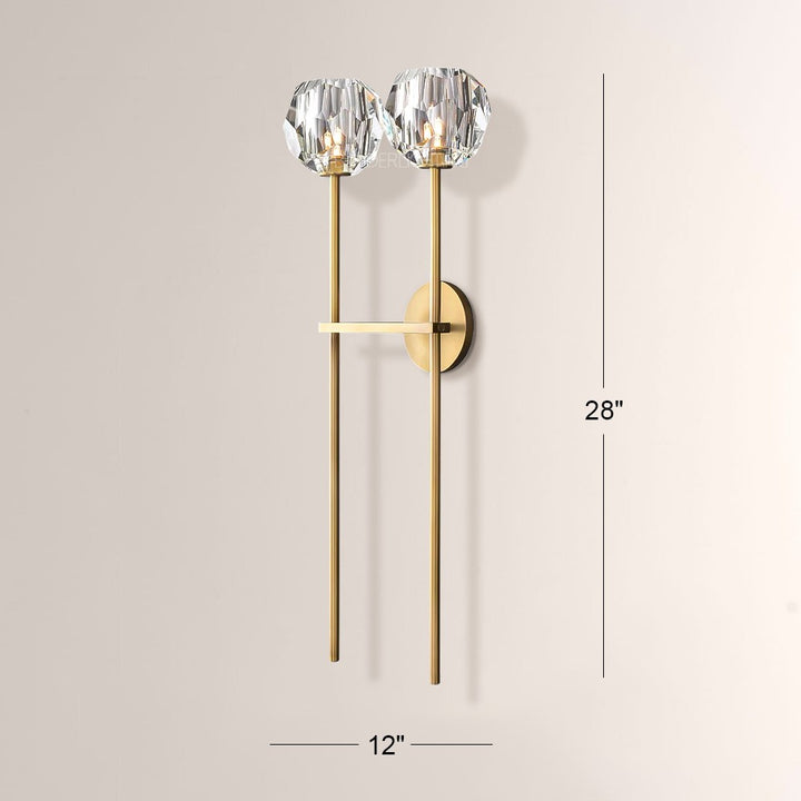 Balle Clear Crystal Double Grand Wall Sconce