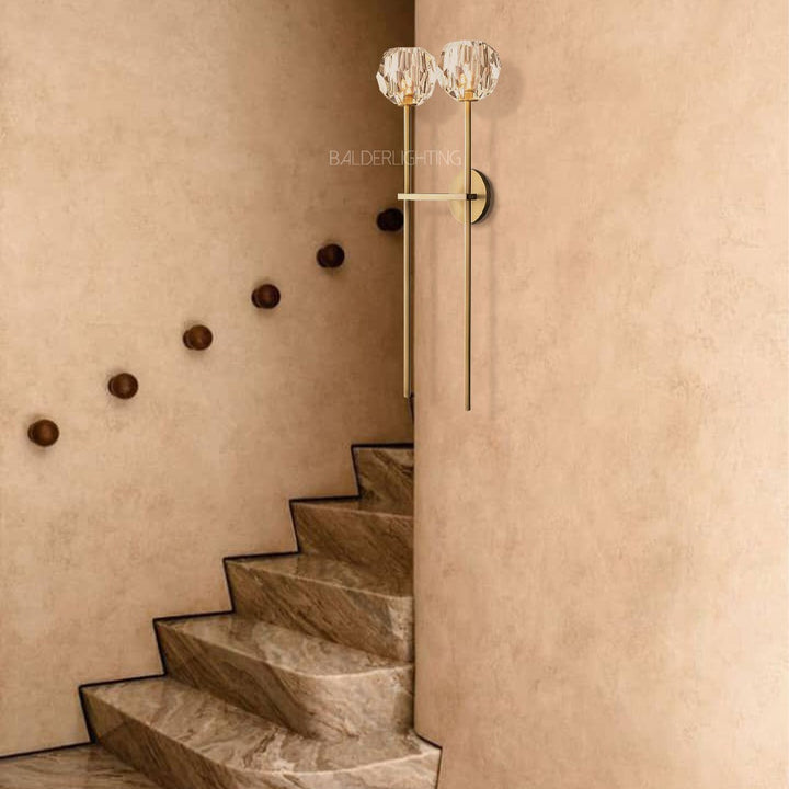 Balle Clear Crystal Double Grand Wall Sconce