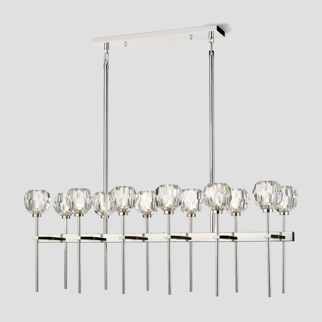 Balle Clear Crystal Linear Dining Room Chandelier