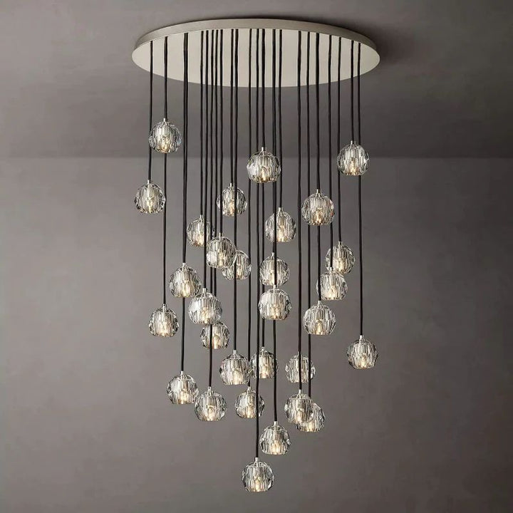 Balle Clear Crystal Round Cluster  Living Room Chandelier 40"
