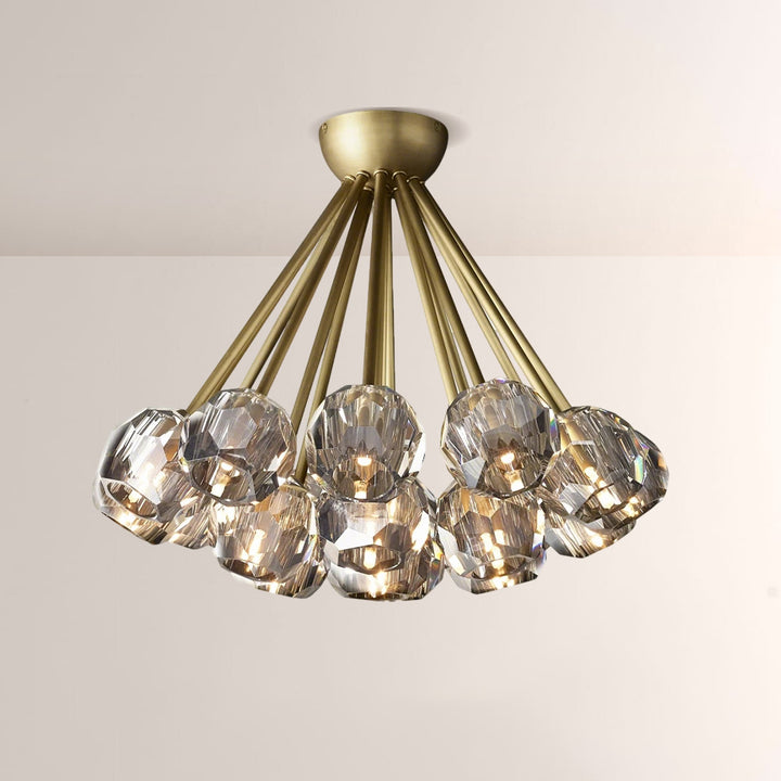 Balle Crystal Clear Glass Flushmount 24"