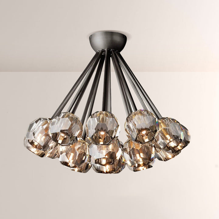 Balle Crystal Clear Glass Flushmount 24"