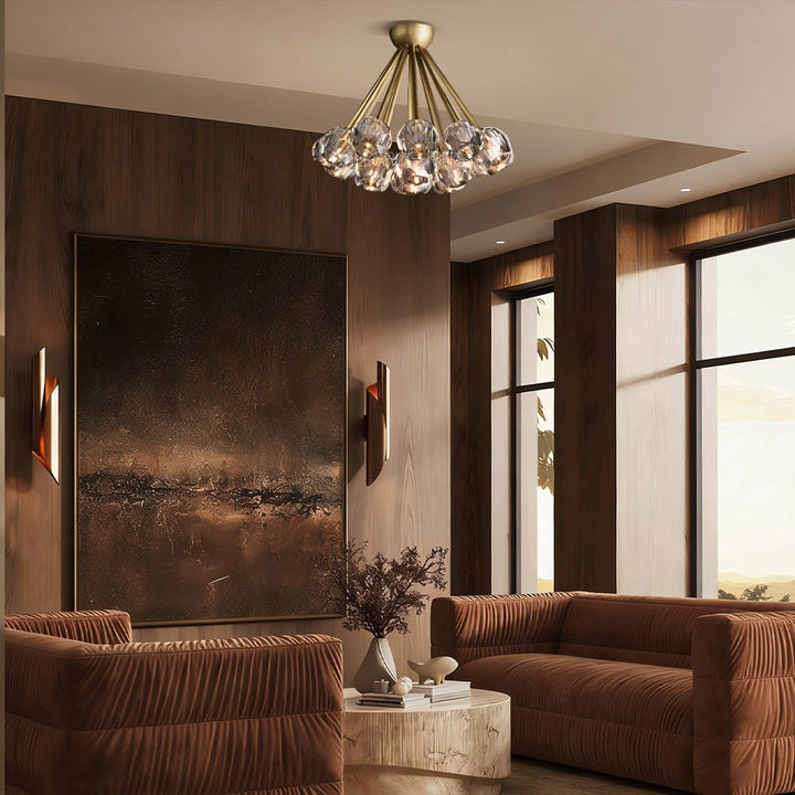 Balle Crystal Clear Glass Flushmount 24"