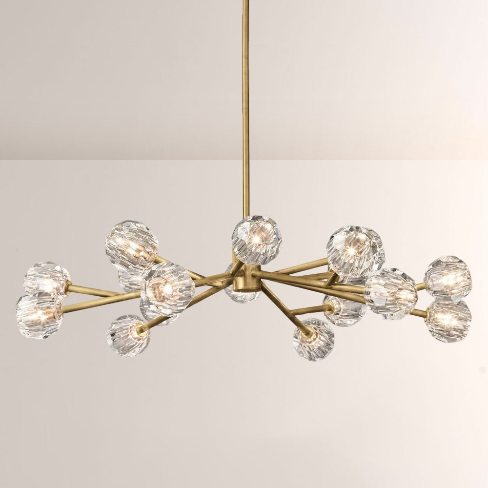 Balle Crystal Round Chandelier D48"